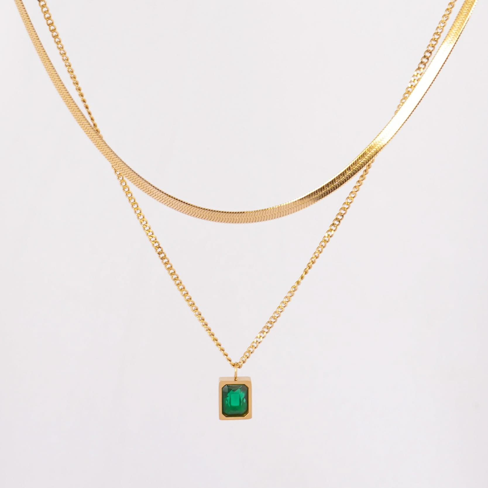 Imperial Emerald Dual-Layered Collier