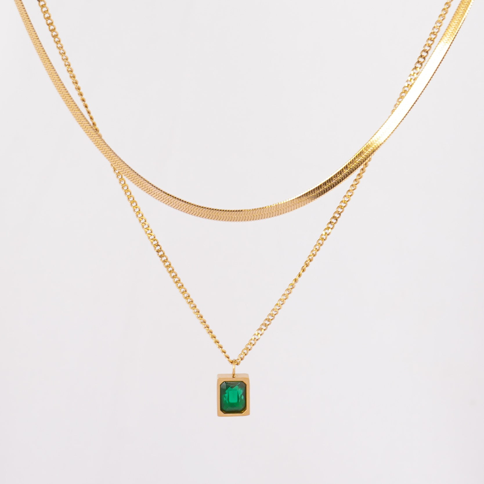Imperial Emerald Dual-Layered Collier