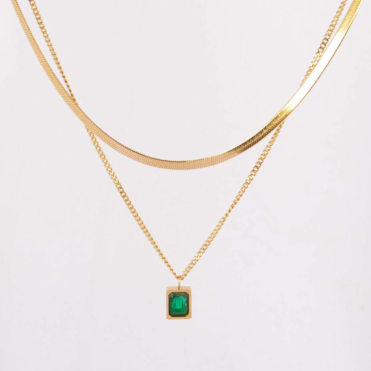 Imperial Emerald Dual-Layered Collier