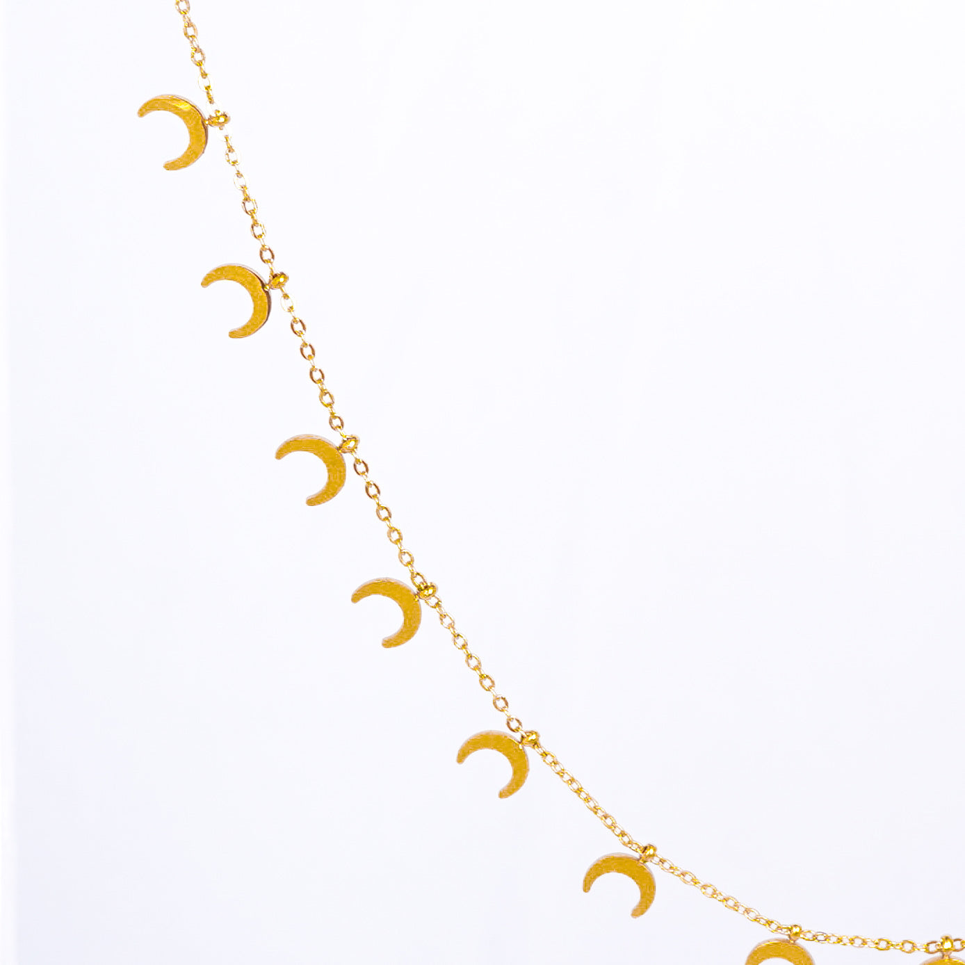 Golden Moon Charm Necklace