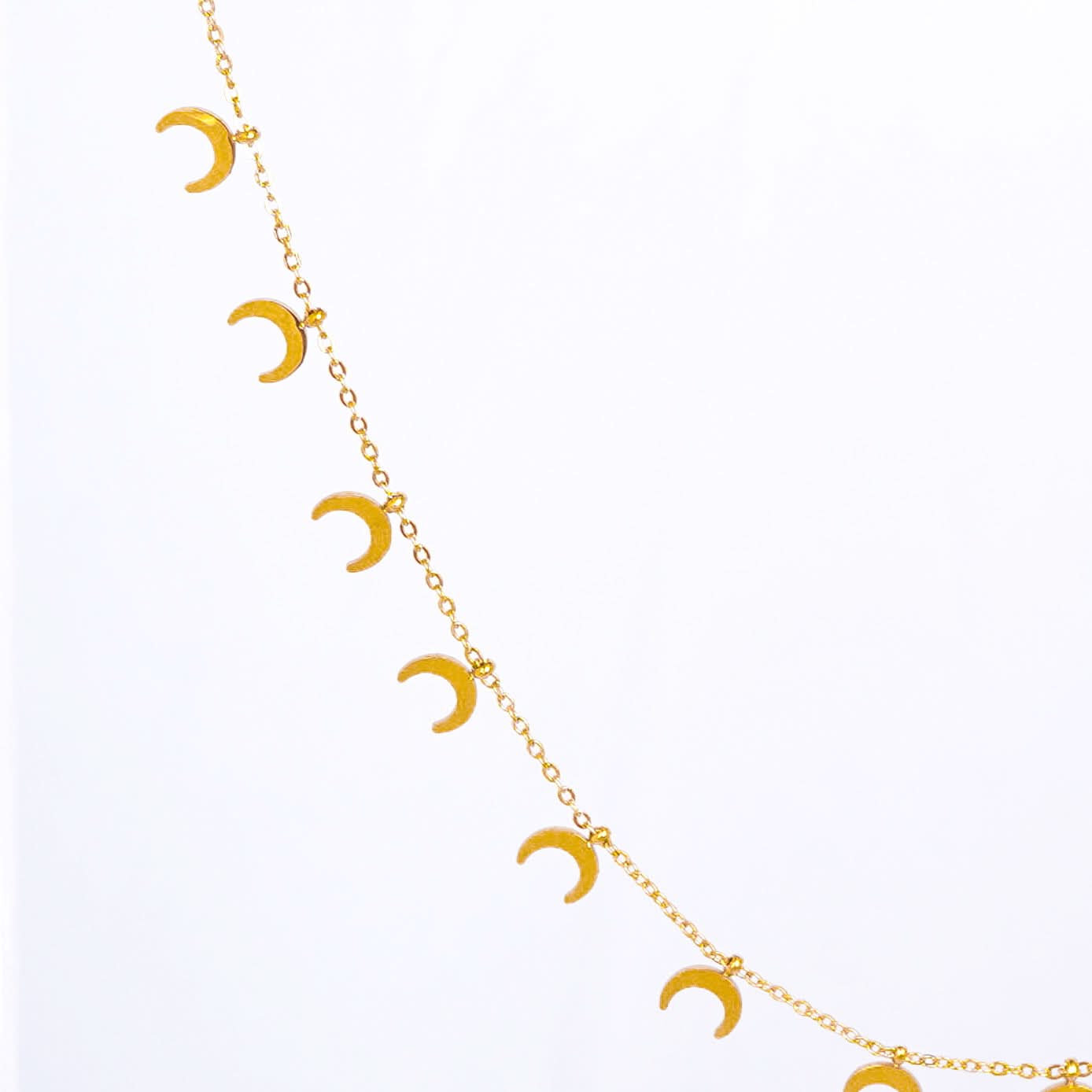 Golden Moon Charm Necklace