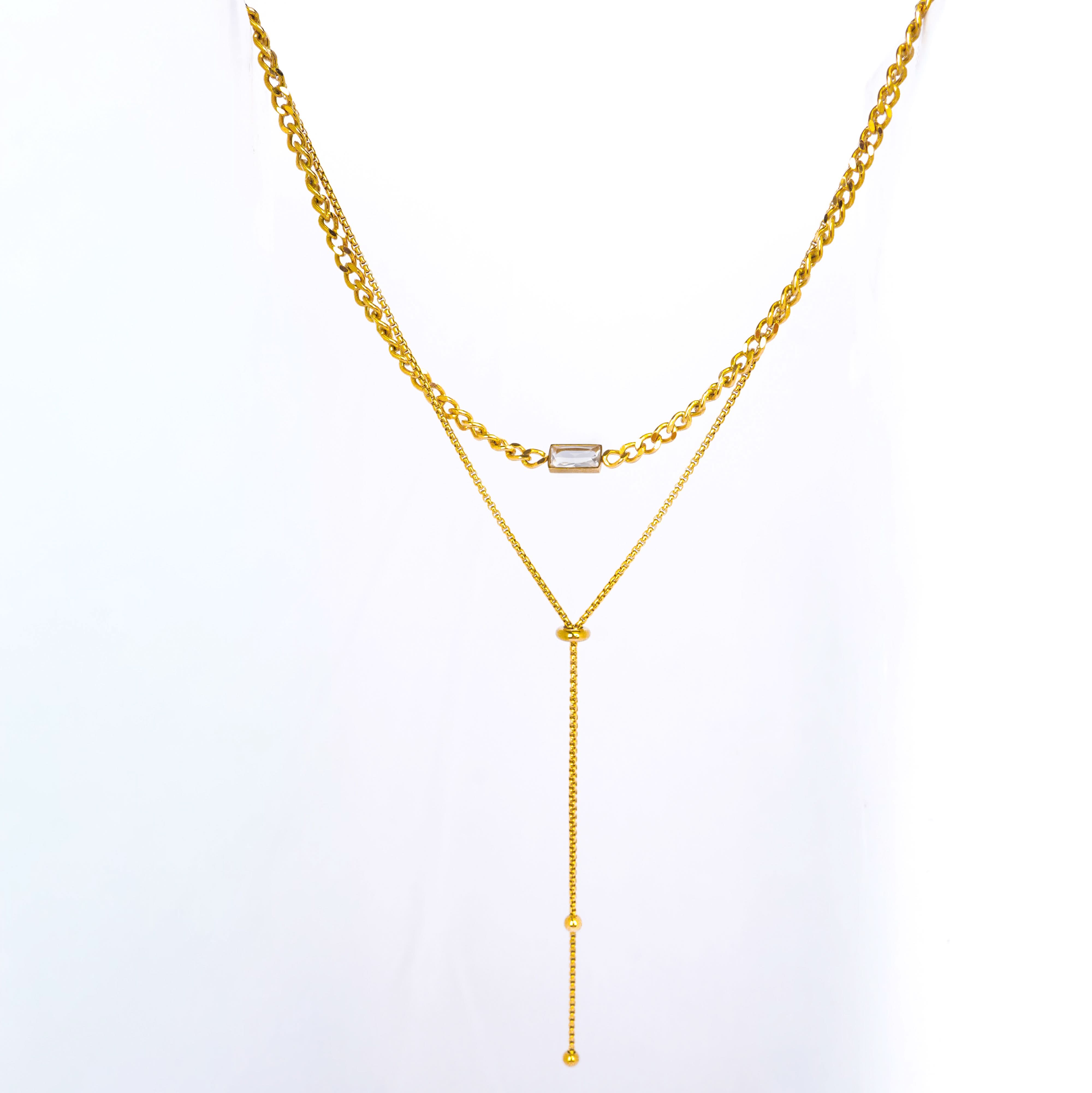 Urban Edge Rectangle Layered Necklace
