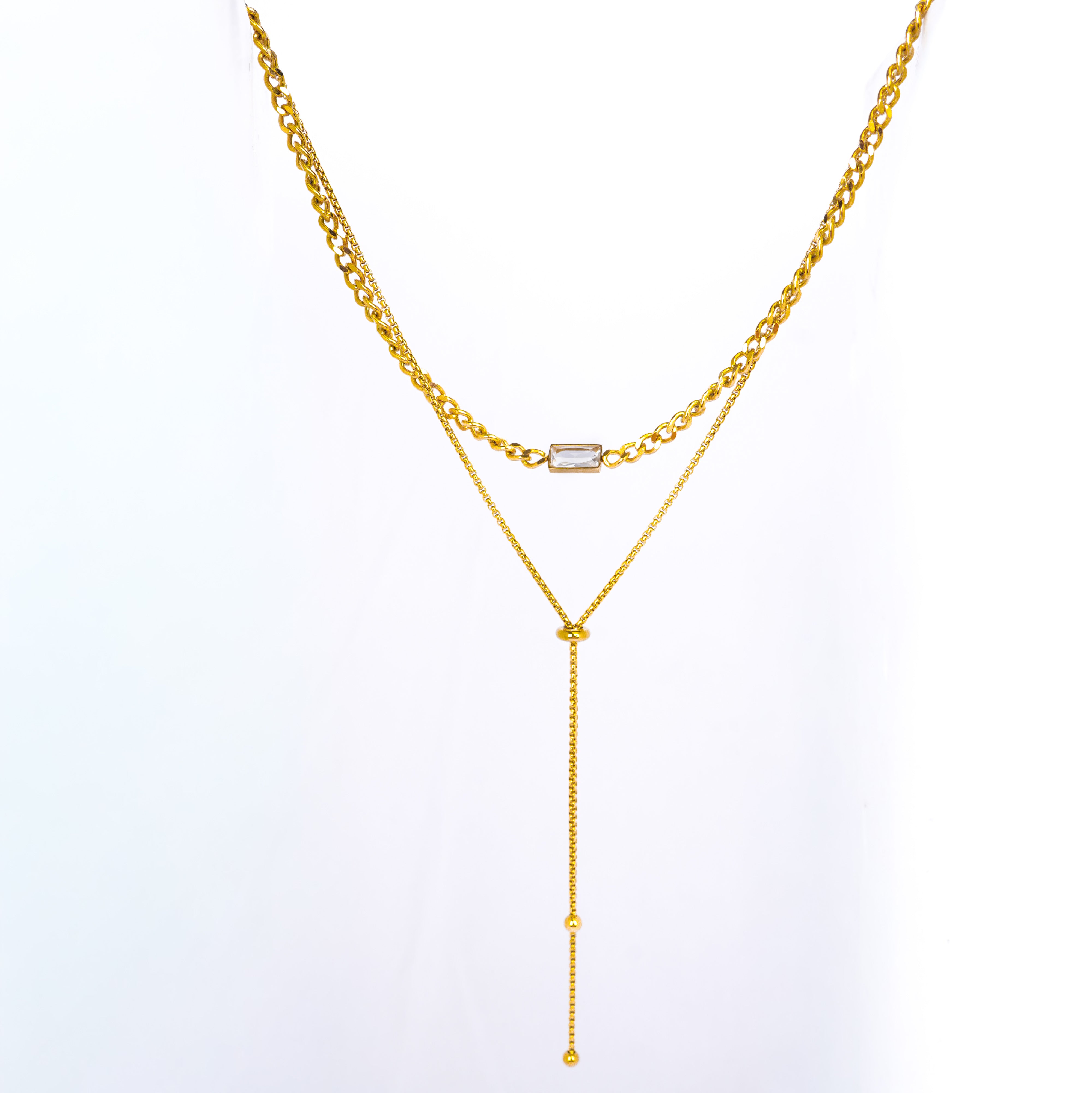 Urban Edge Rectangle Layered Necklace
