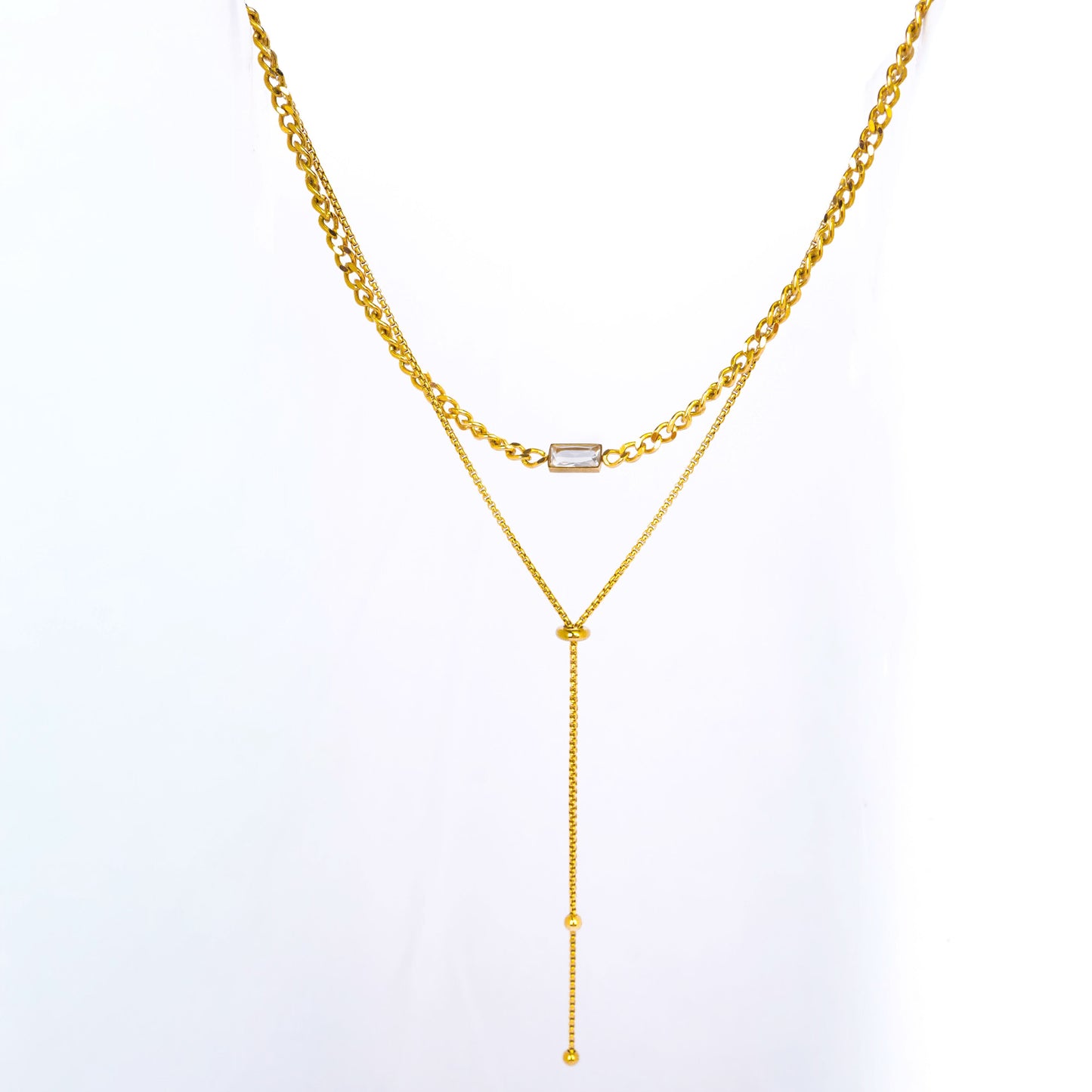 Urban Edge Rectangle Layered Necklace