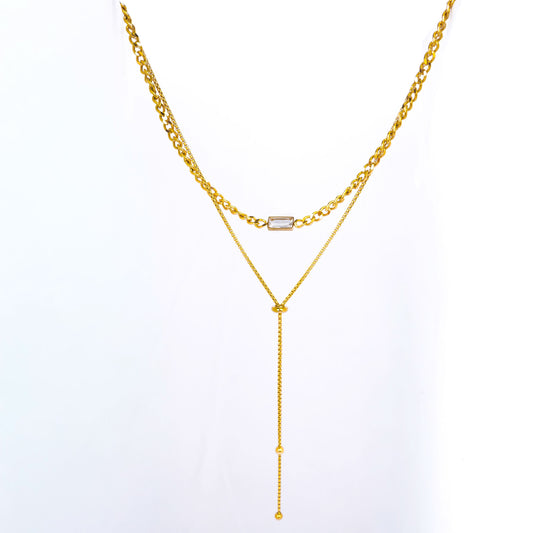 Urban Edge Rectangle Layered Necklace