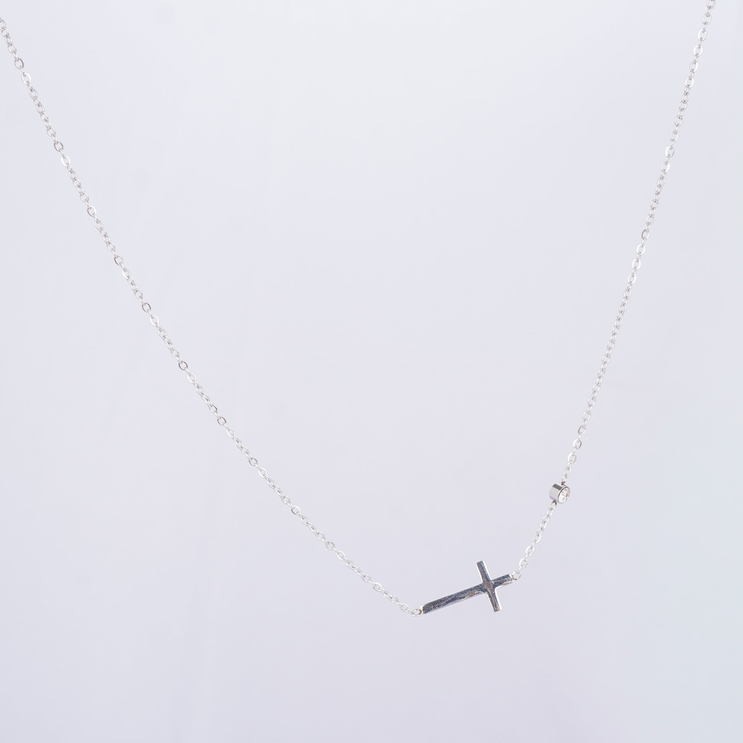 Silver Cross Elegance Necklace