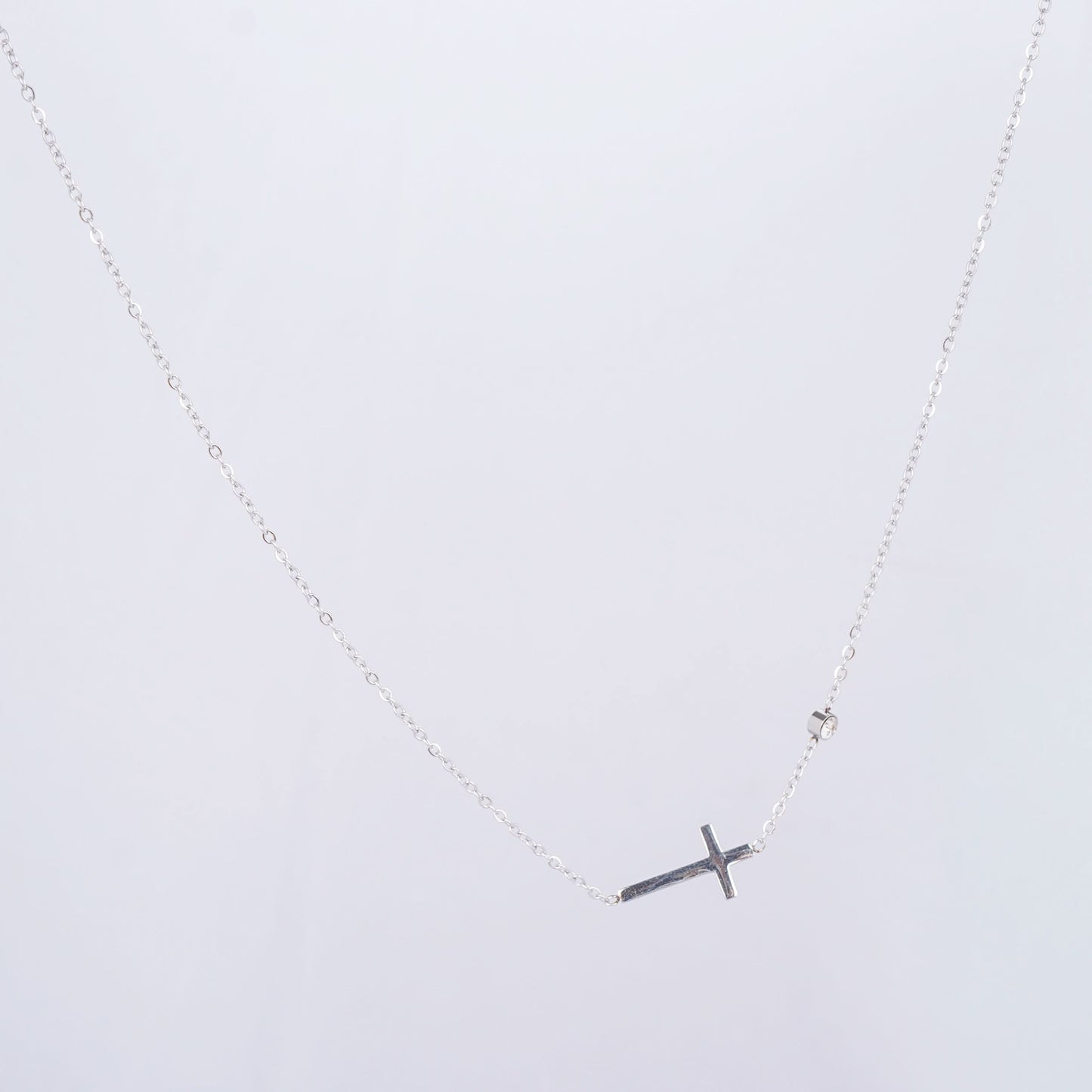 Silver Cross Elegance Necklace