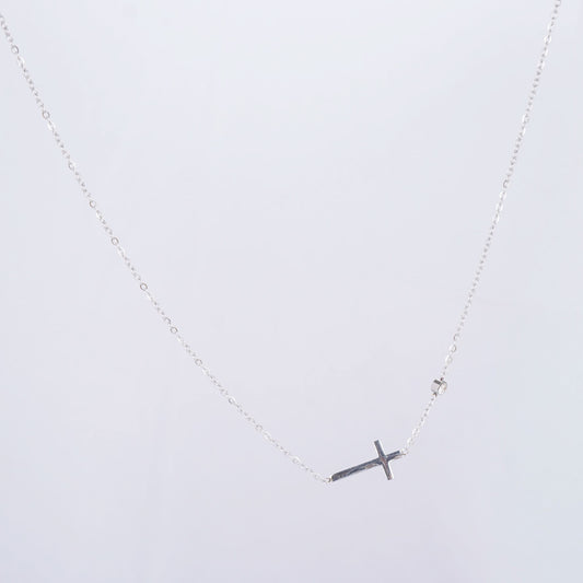 Silver Cross Elegance Necklace