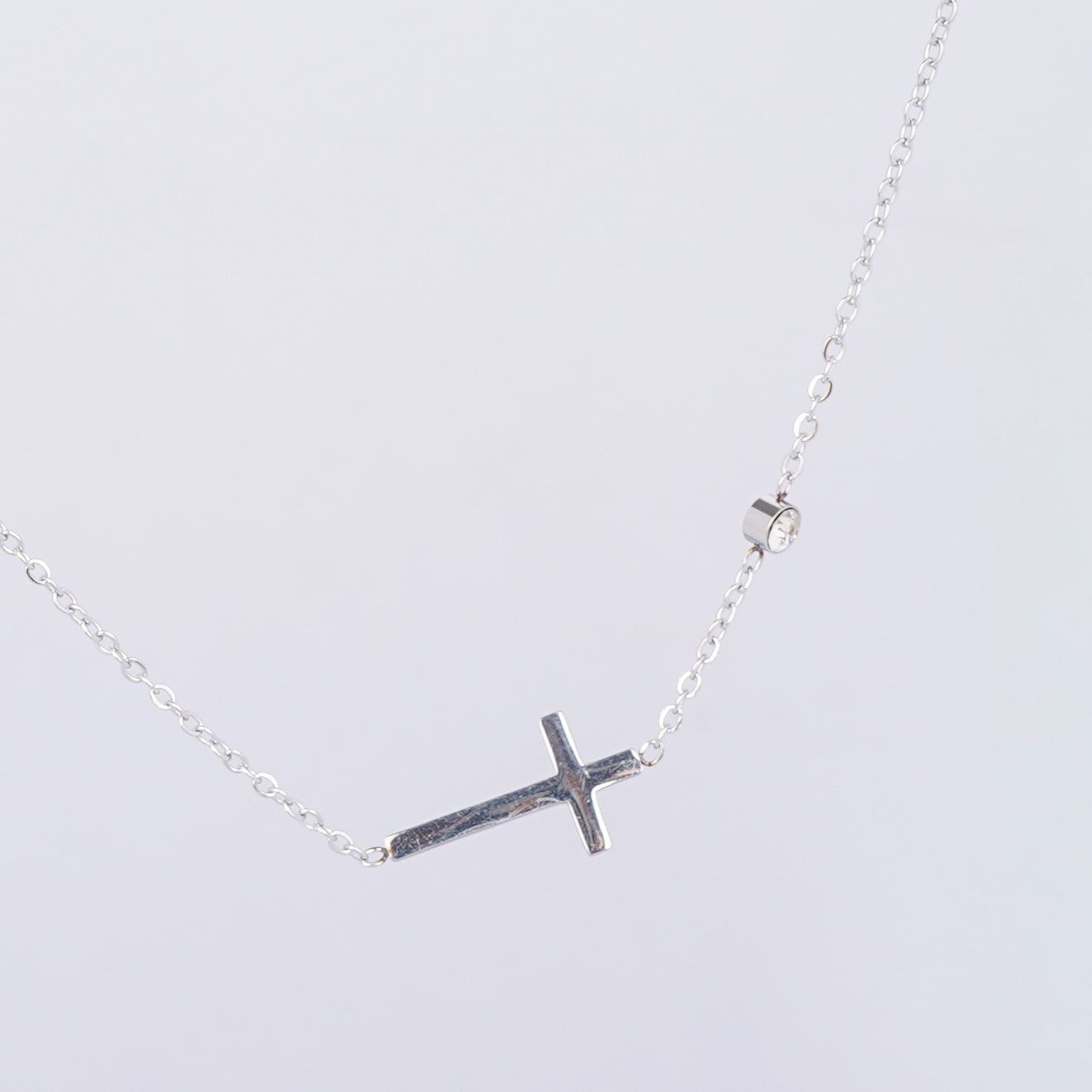 Silver Cross Elegance Necklace