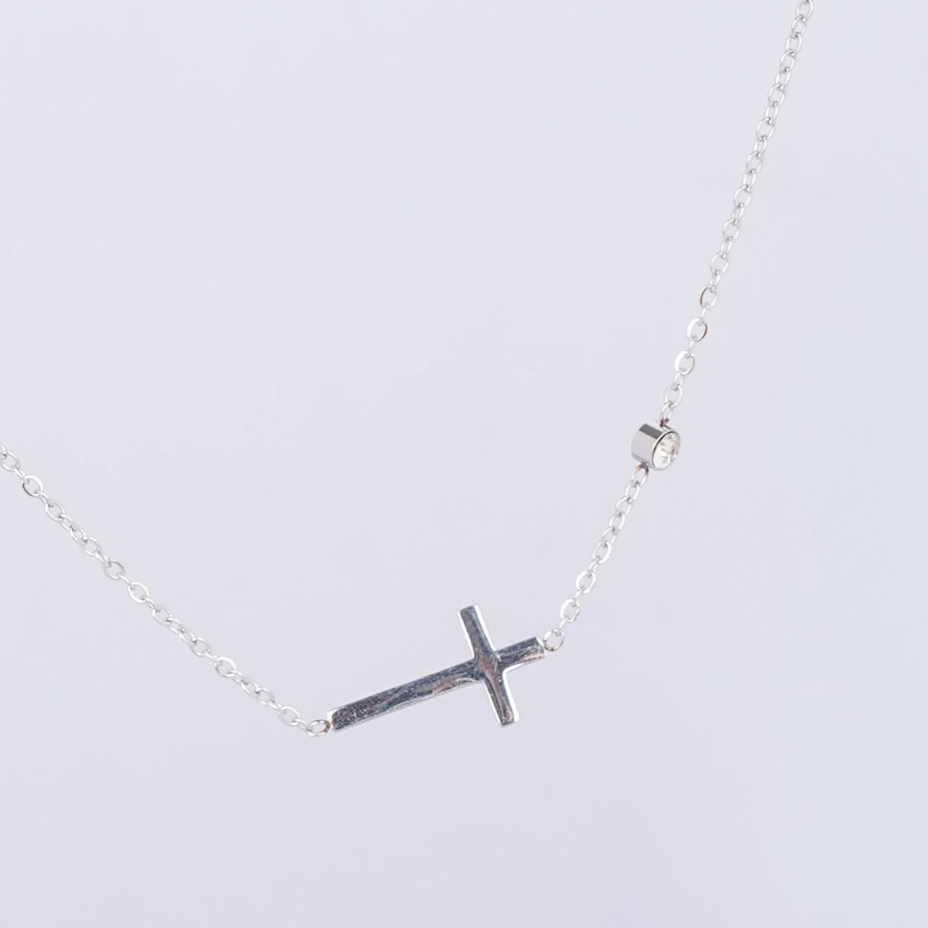 Silver Cross Elegance Necklace
