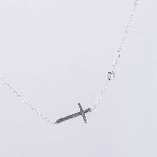 Silver Cross Elegance Necklace