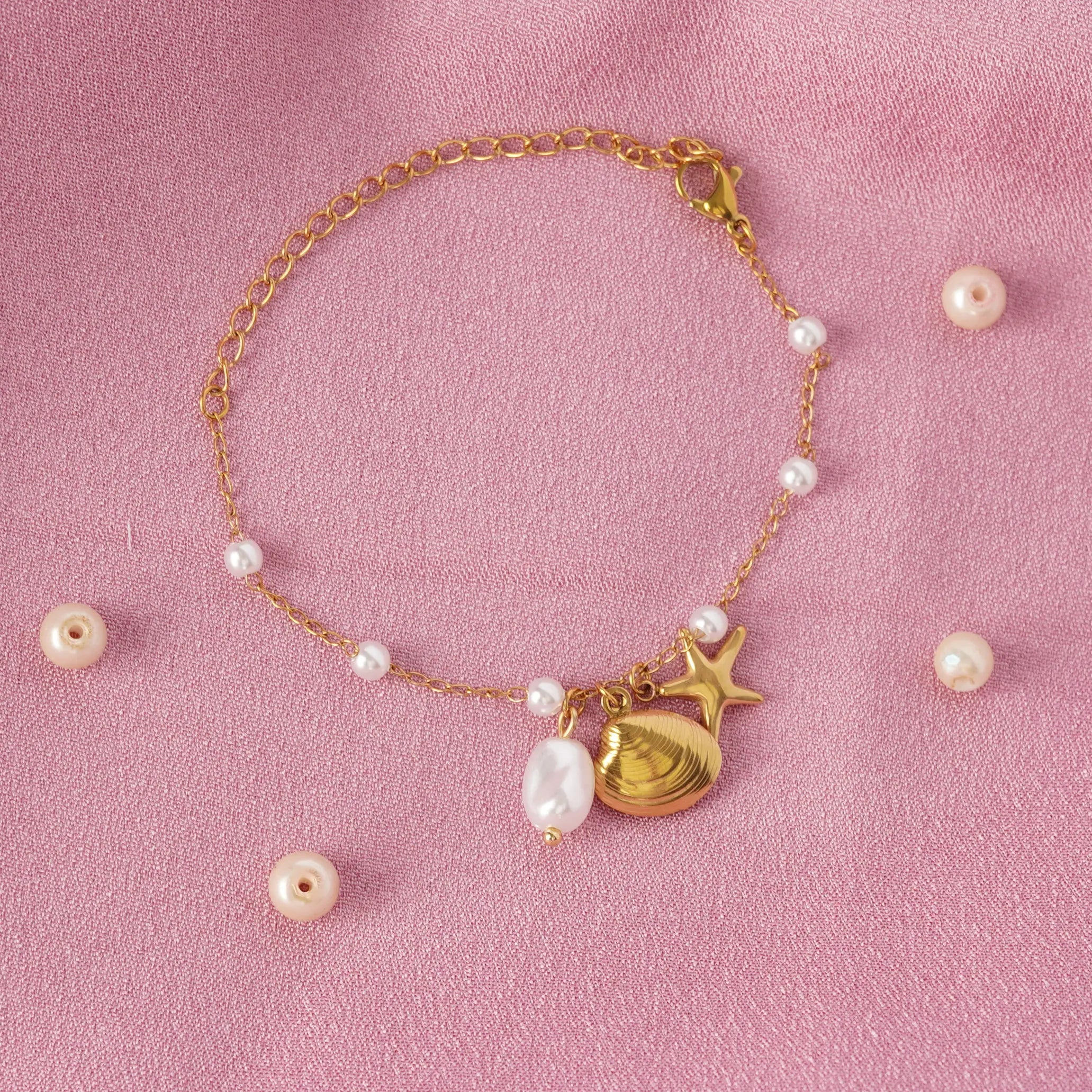 Ocean Pearl Charm Bracelet