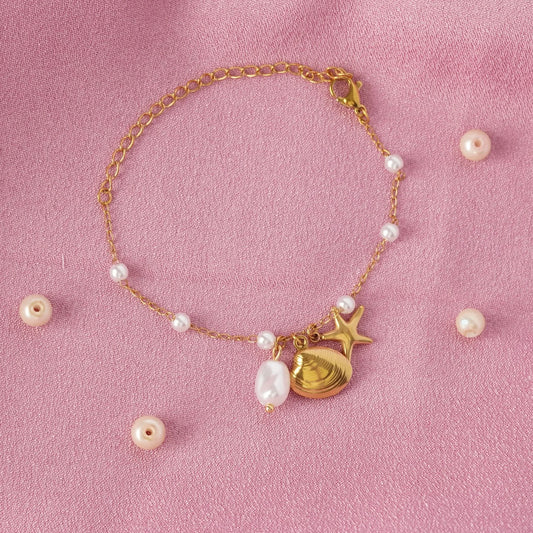 Ocean Pearl Charm Bracelet