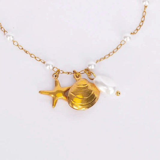 Ocean Pearl Charm Bracelet