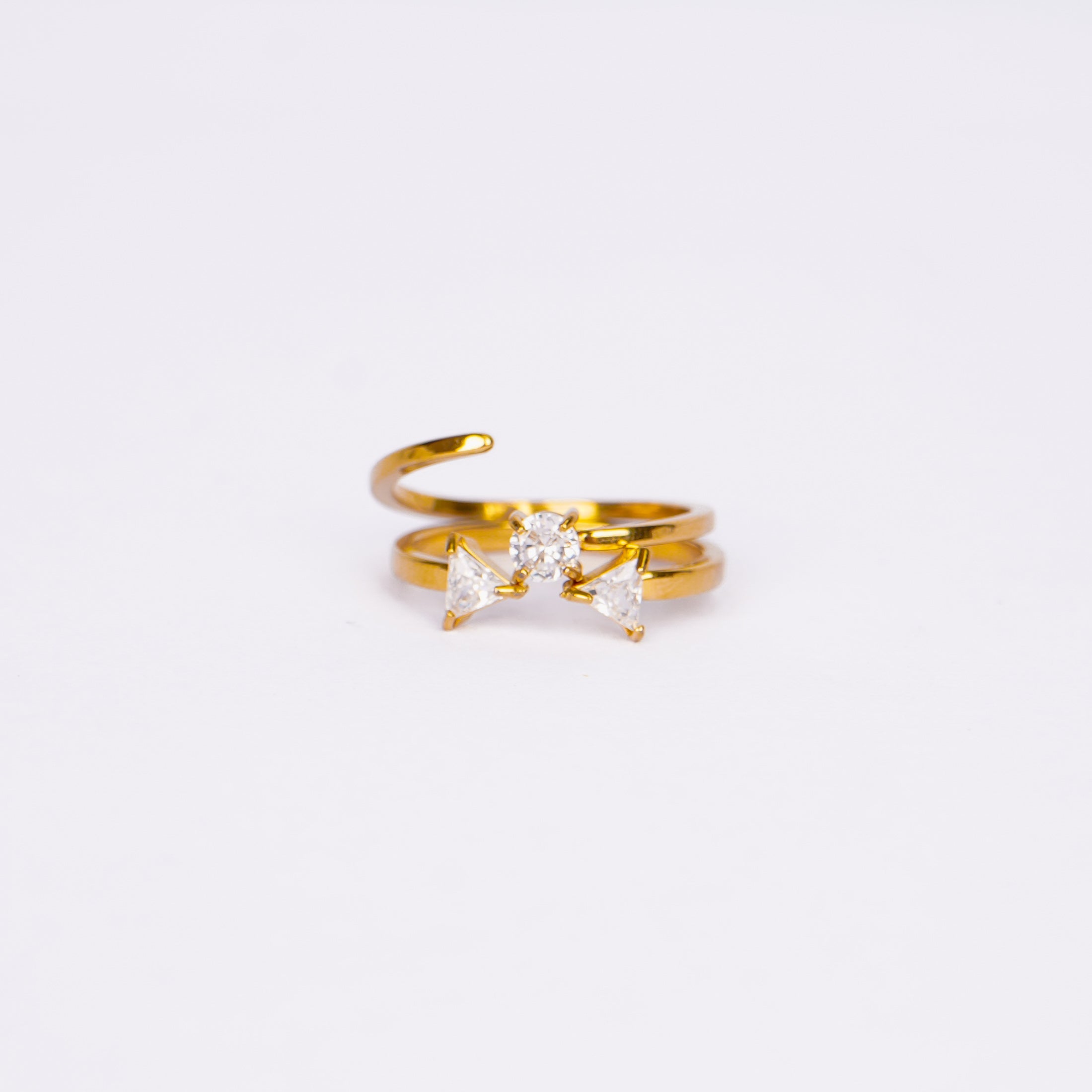 Modern Open Gold Triangle Ring