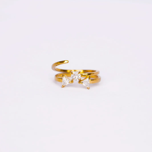 Modern Open Gold Triangle Ring