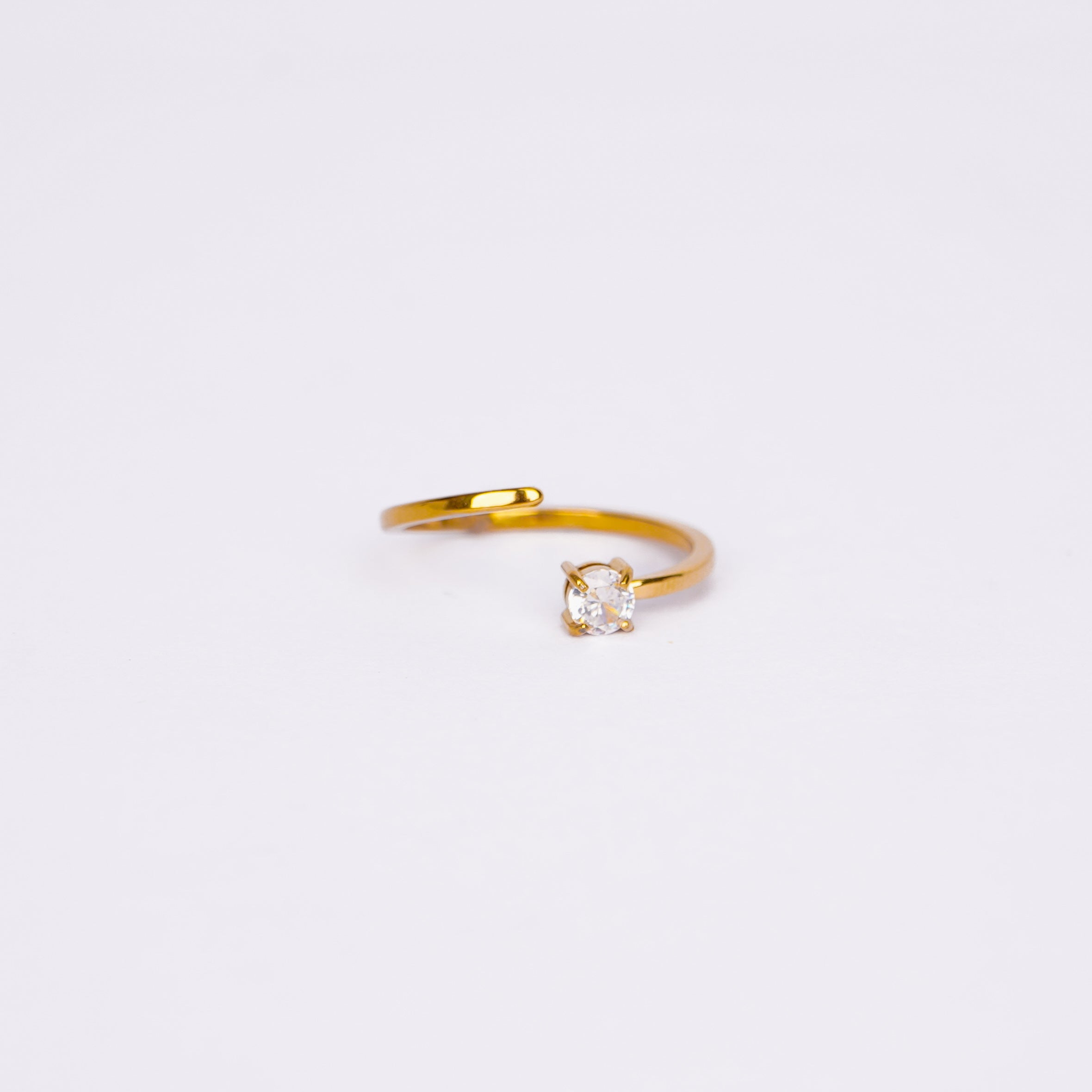 Modern Open Gold Triangle Ring
