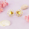 Heart Flower Stud Earrings