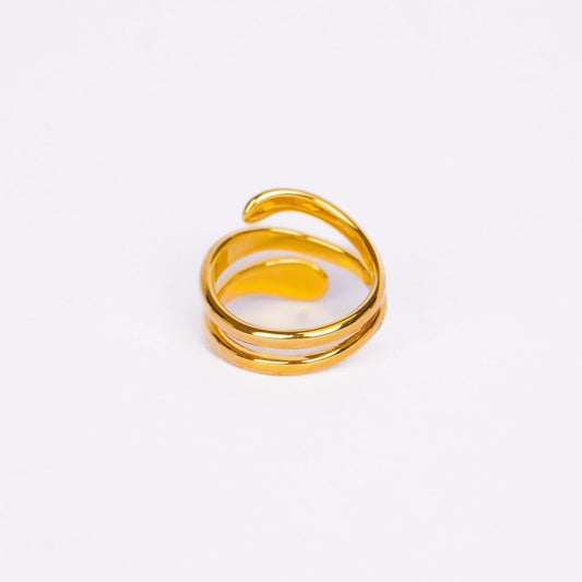 Liquid Aura Teardrop Gold Wrap Ring