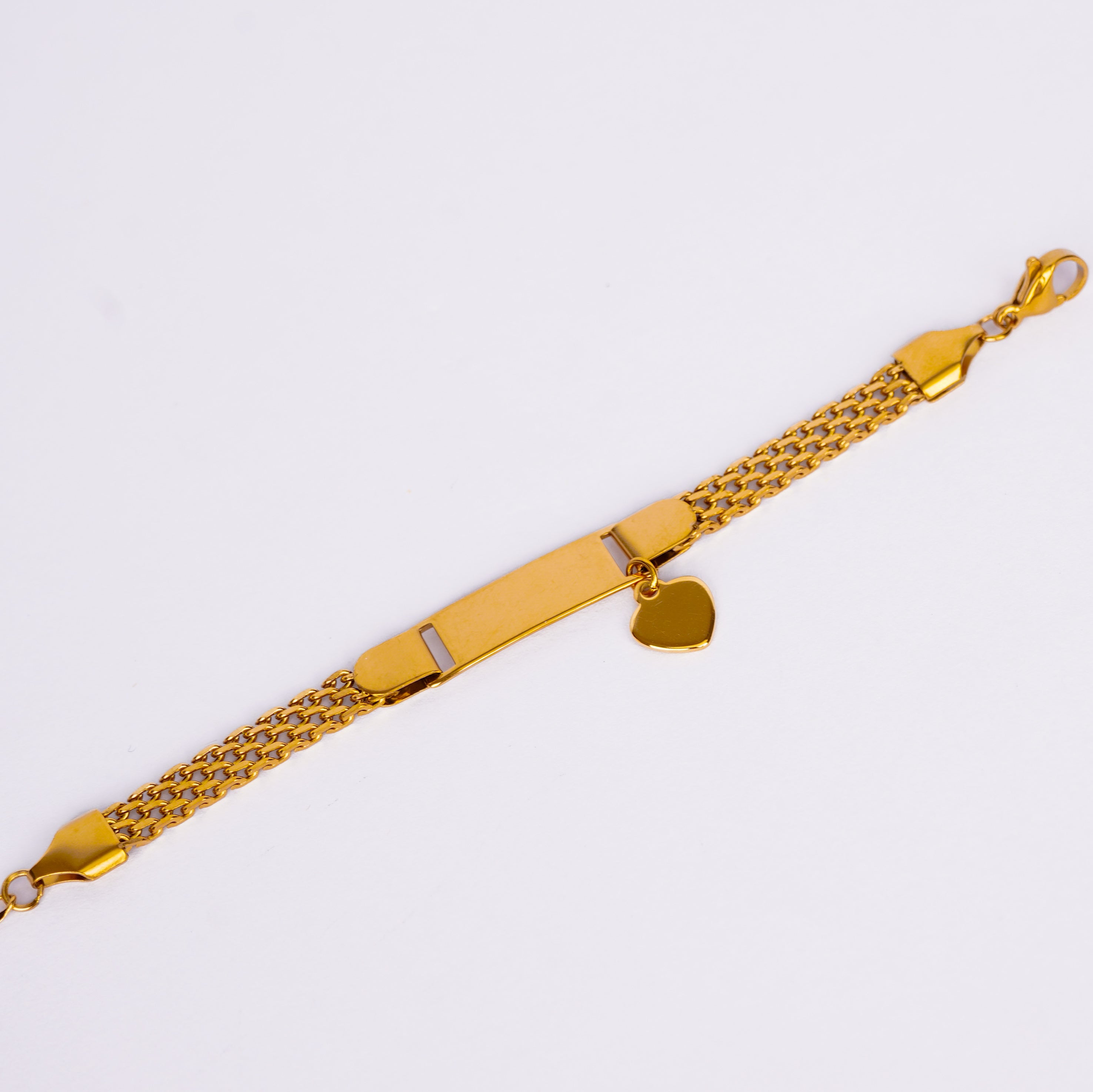 Golden Heart Charm Name Bracelet