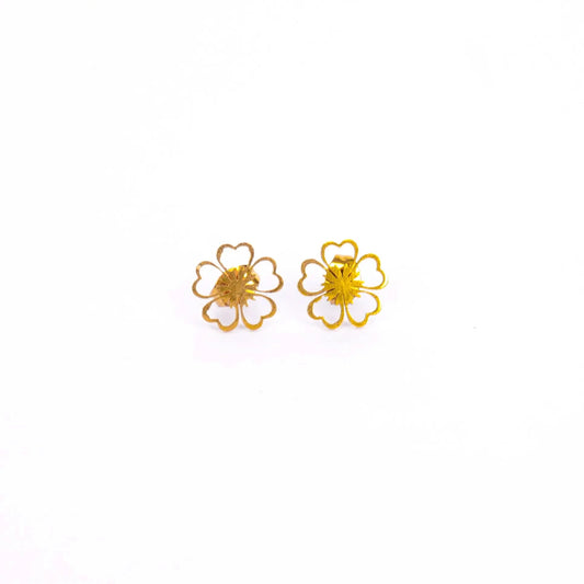 Heart Flower Stud Earrings