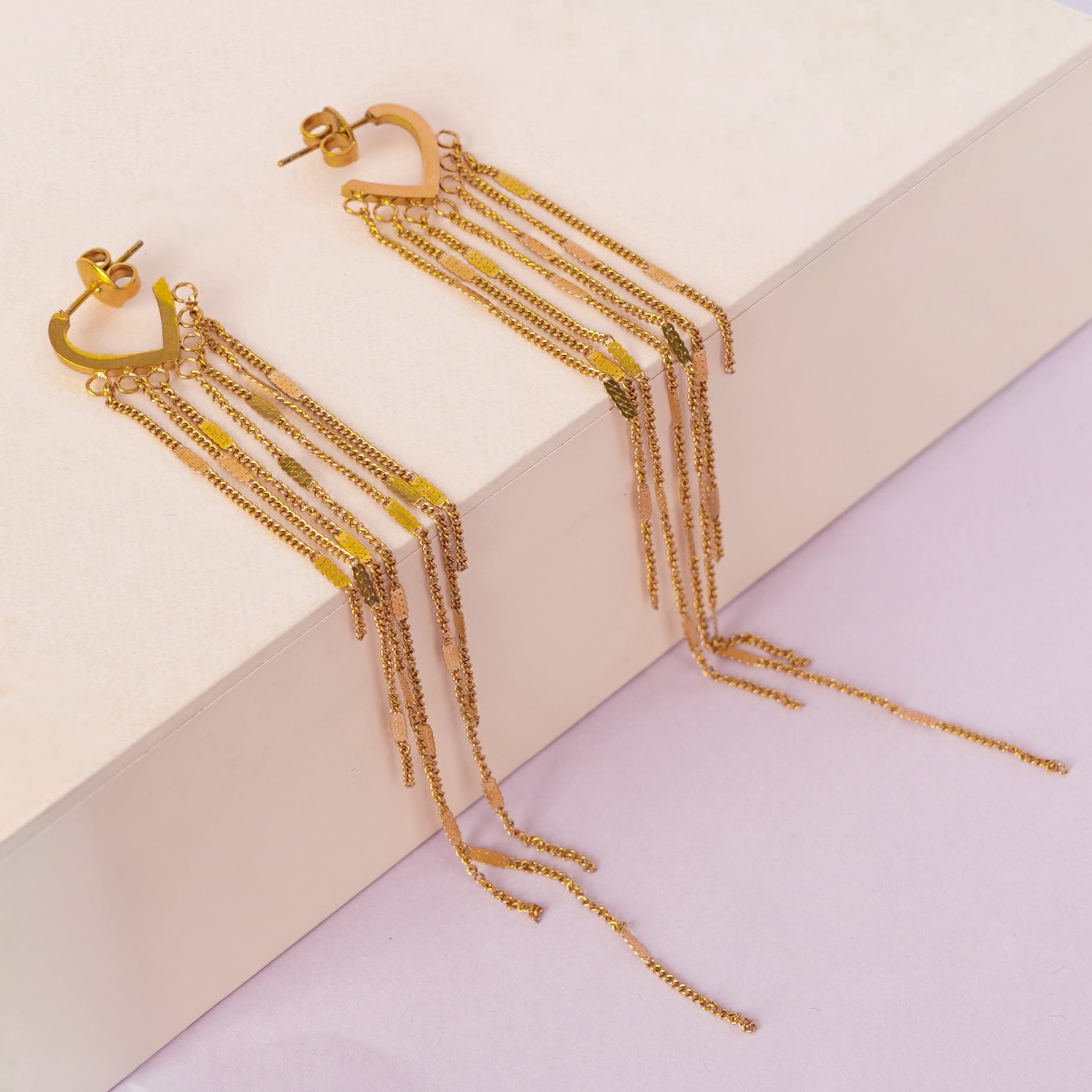 Multi-Layer Chain Drop Earrings