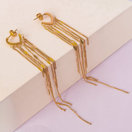 Multi-Layer Chain Drop Earrings