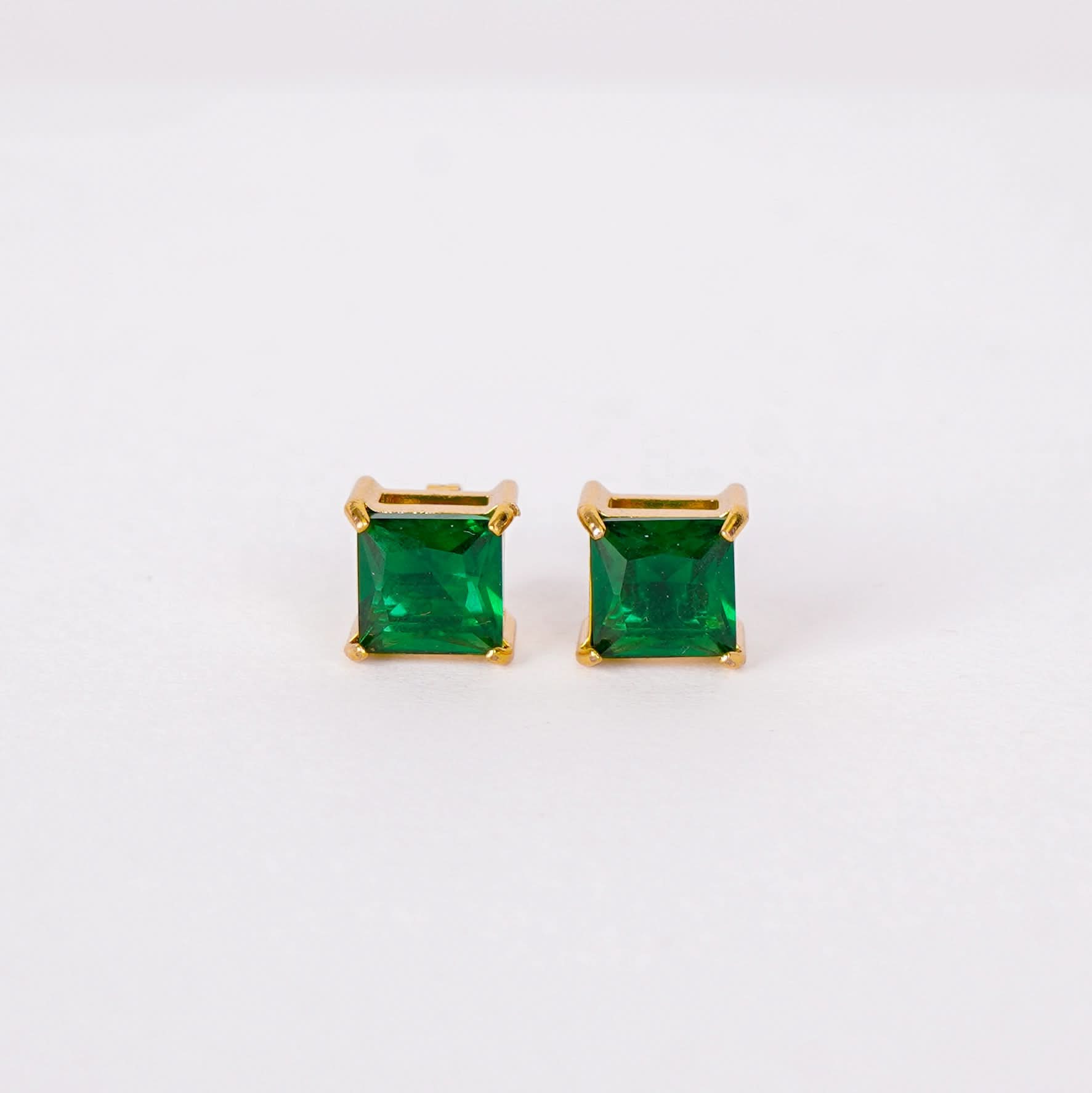 Green Crystal Stud Earrings