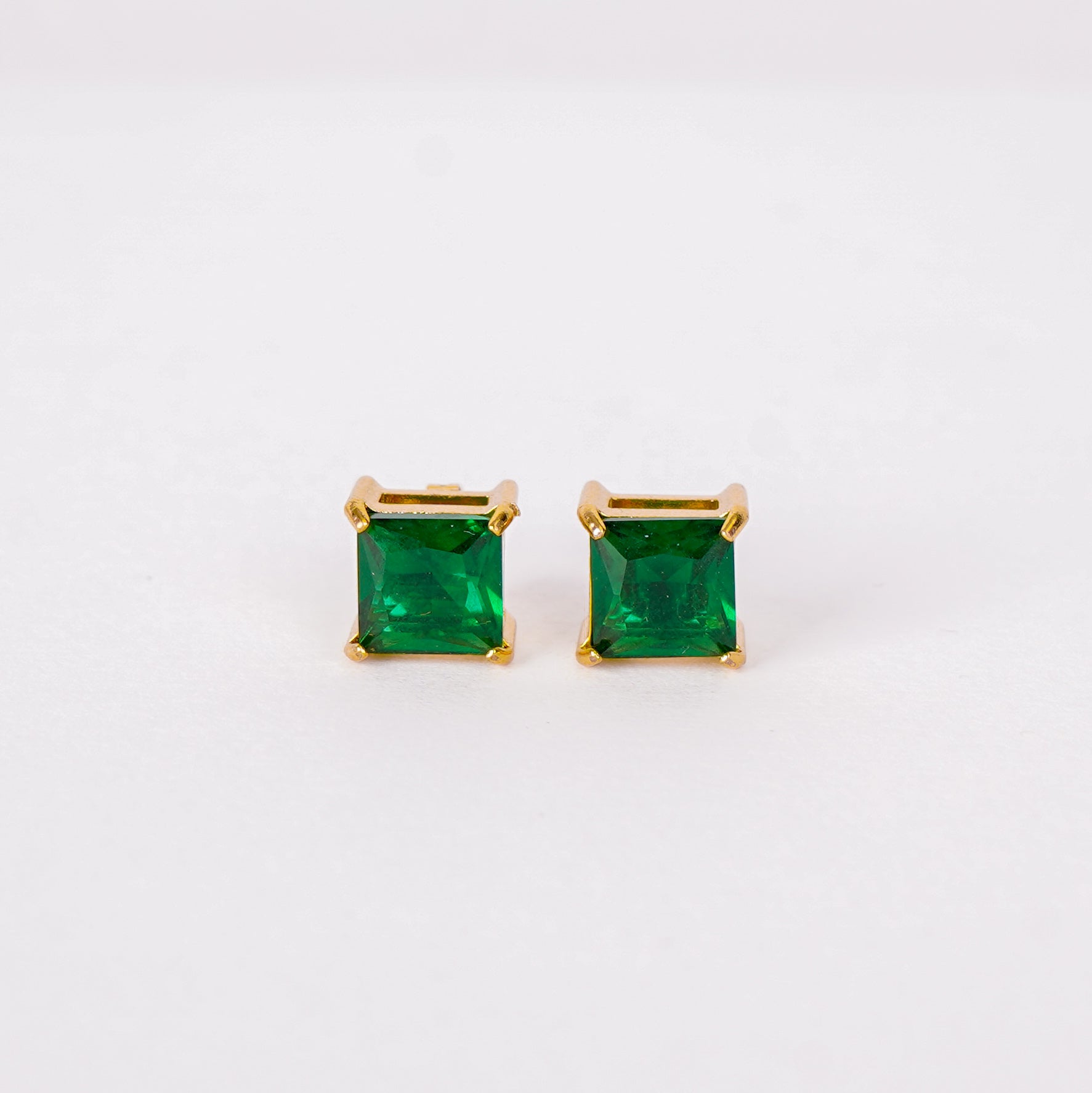 Green Crystal Stud Earrings