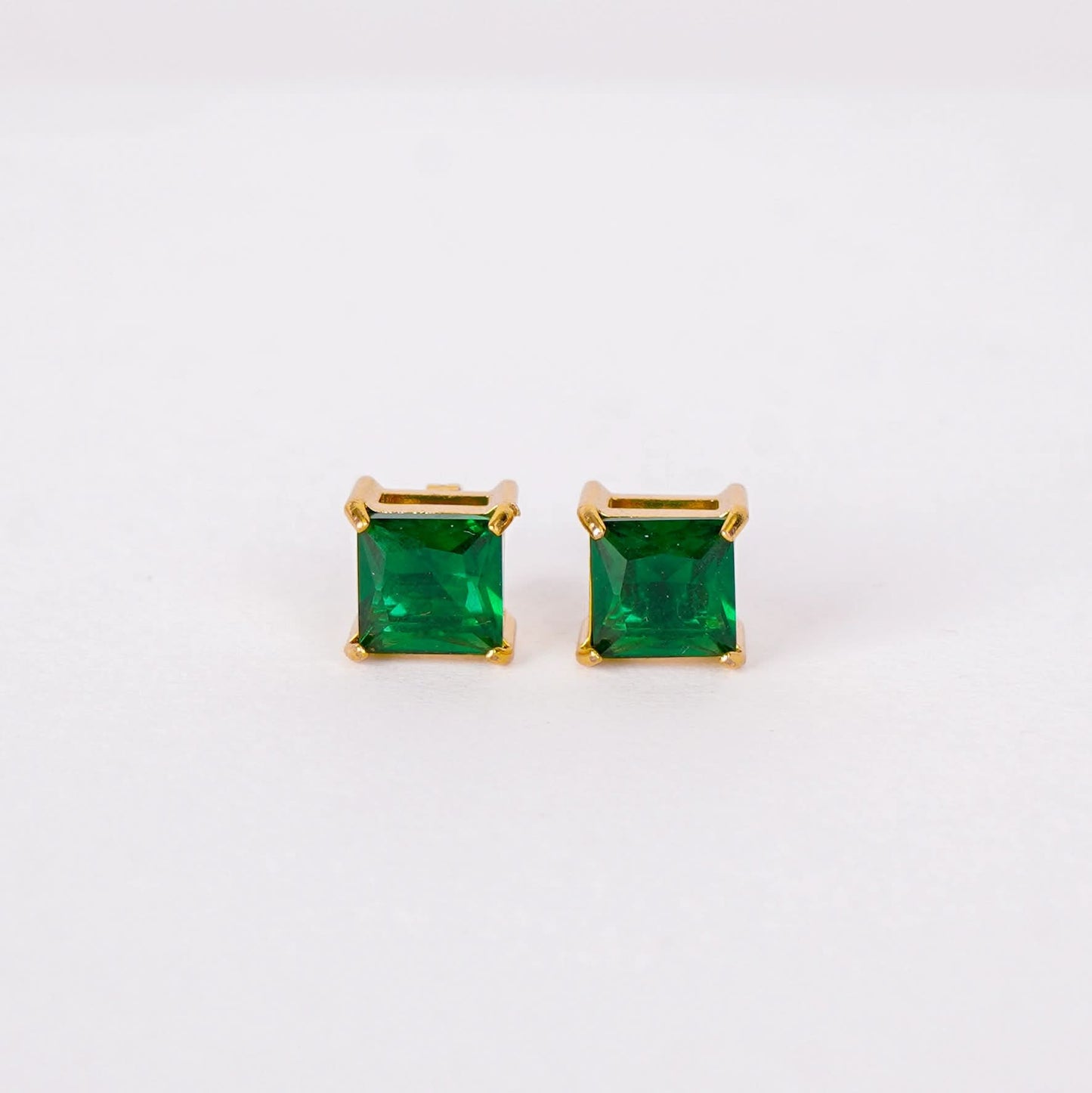 Green Crystal Stud Earrings