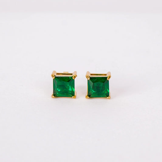 Green Crystal Stud Earrings