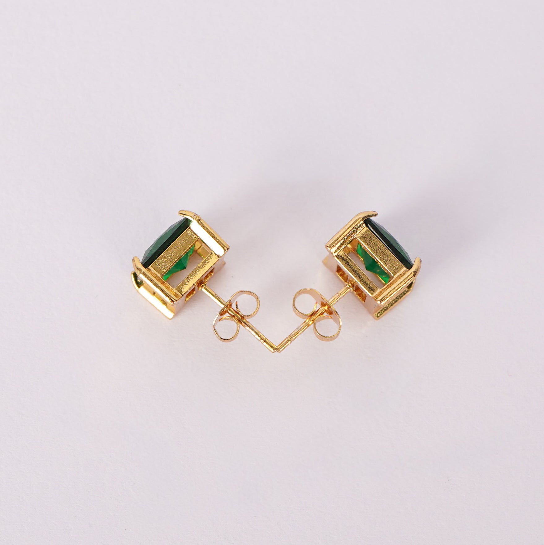 Green Crystal Stud Earrings