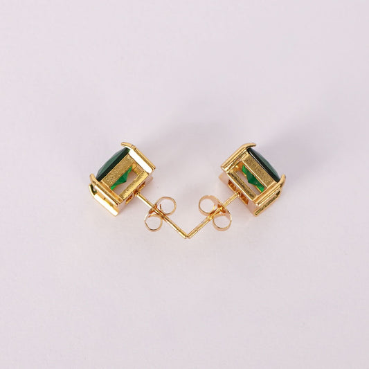 Green Crystal Stud Earrings