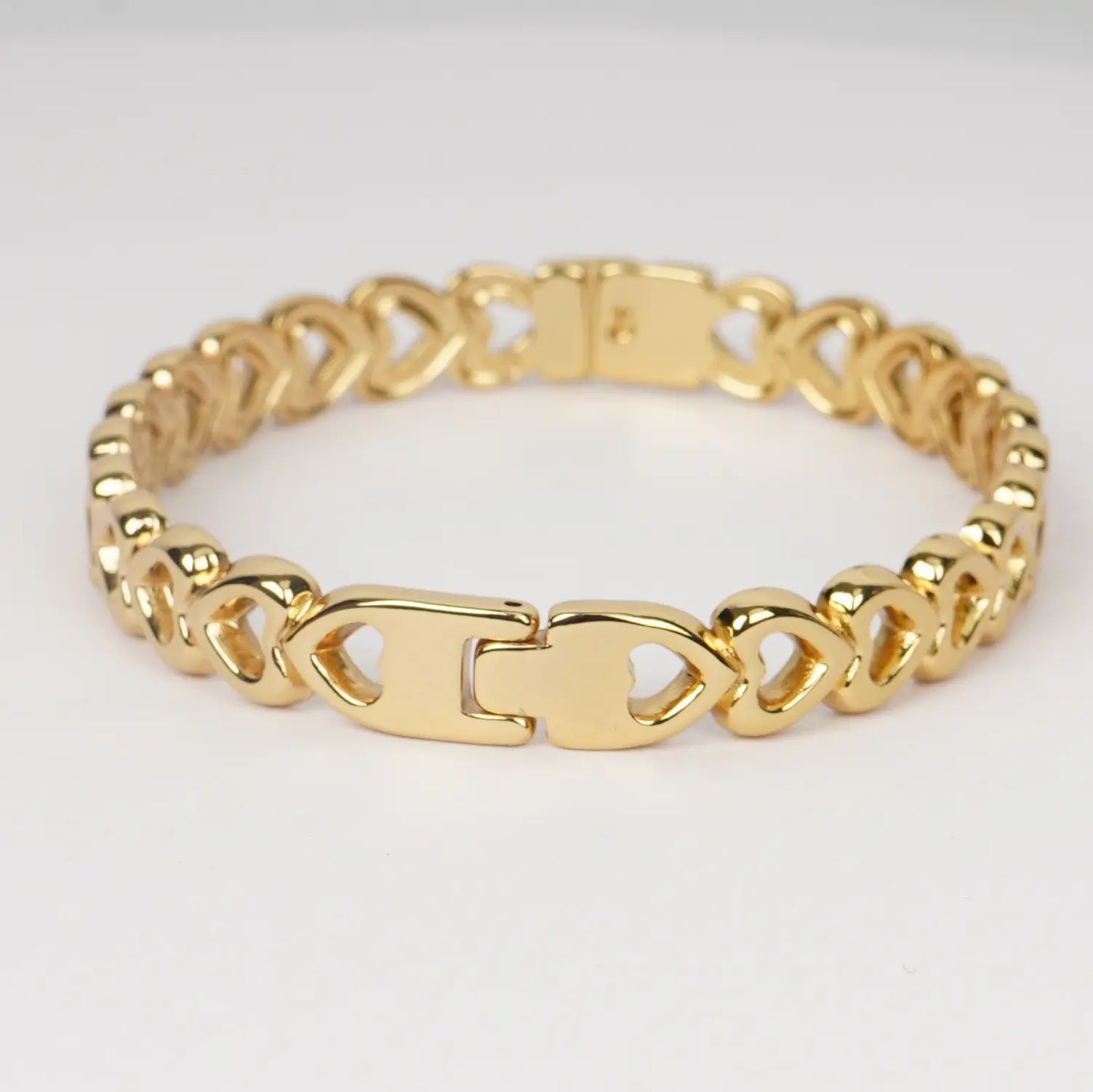 Golden Heart Link Bracelet
