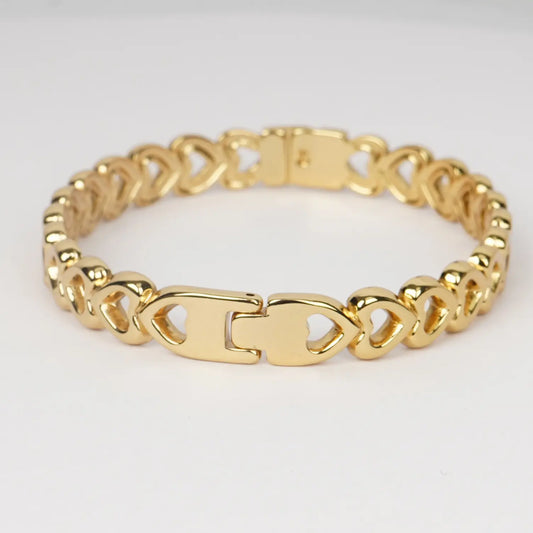 Golden Heart Link Bracelet