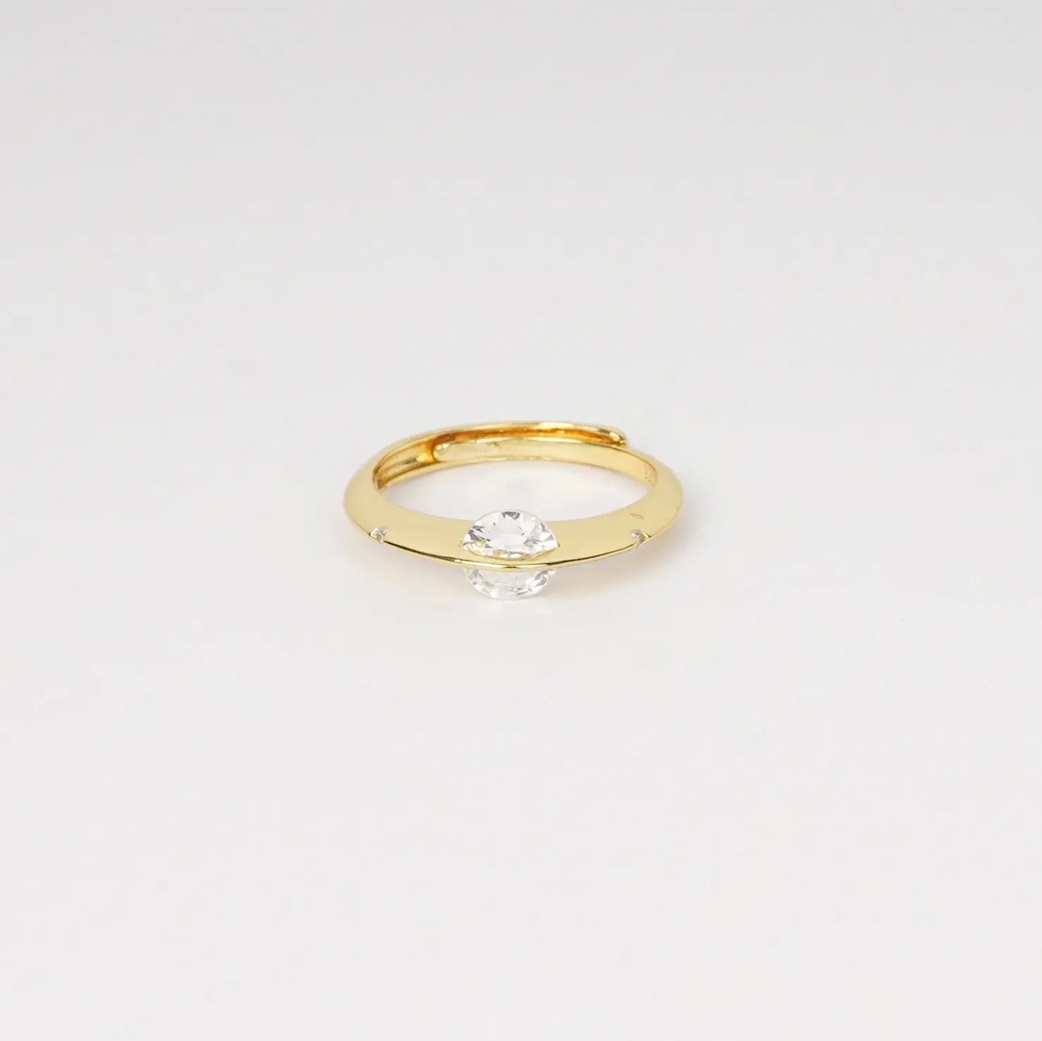 Edge Crystal Open Ring