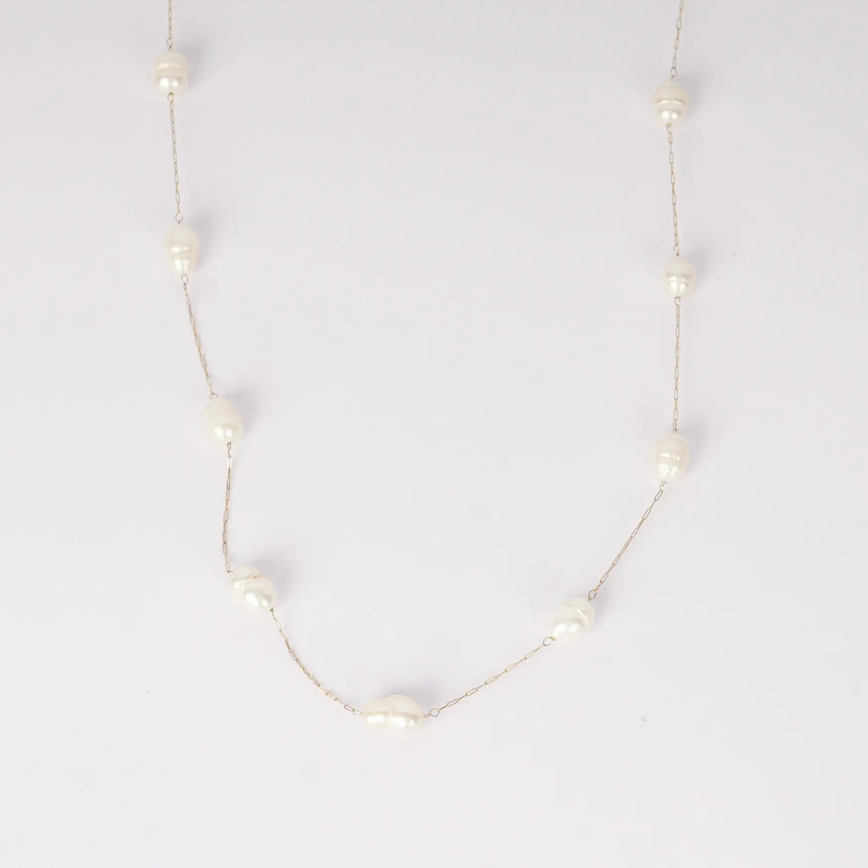 Elegant Freshwater Pearl Chain Necklace