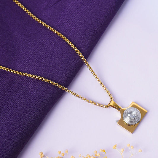 Gold Plated Camera Necklace
