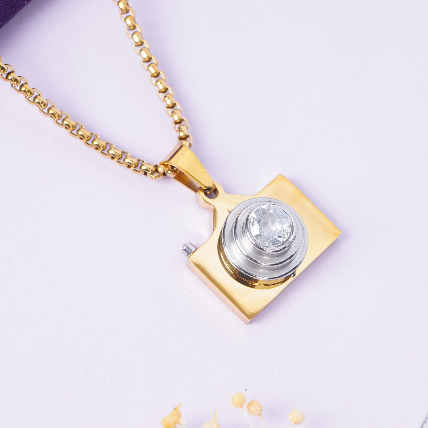 Gold Plated Camera Necklace