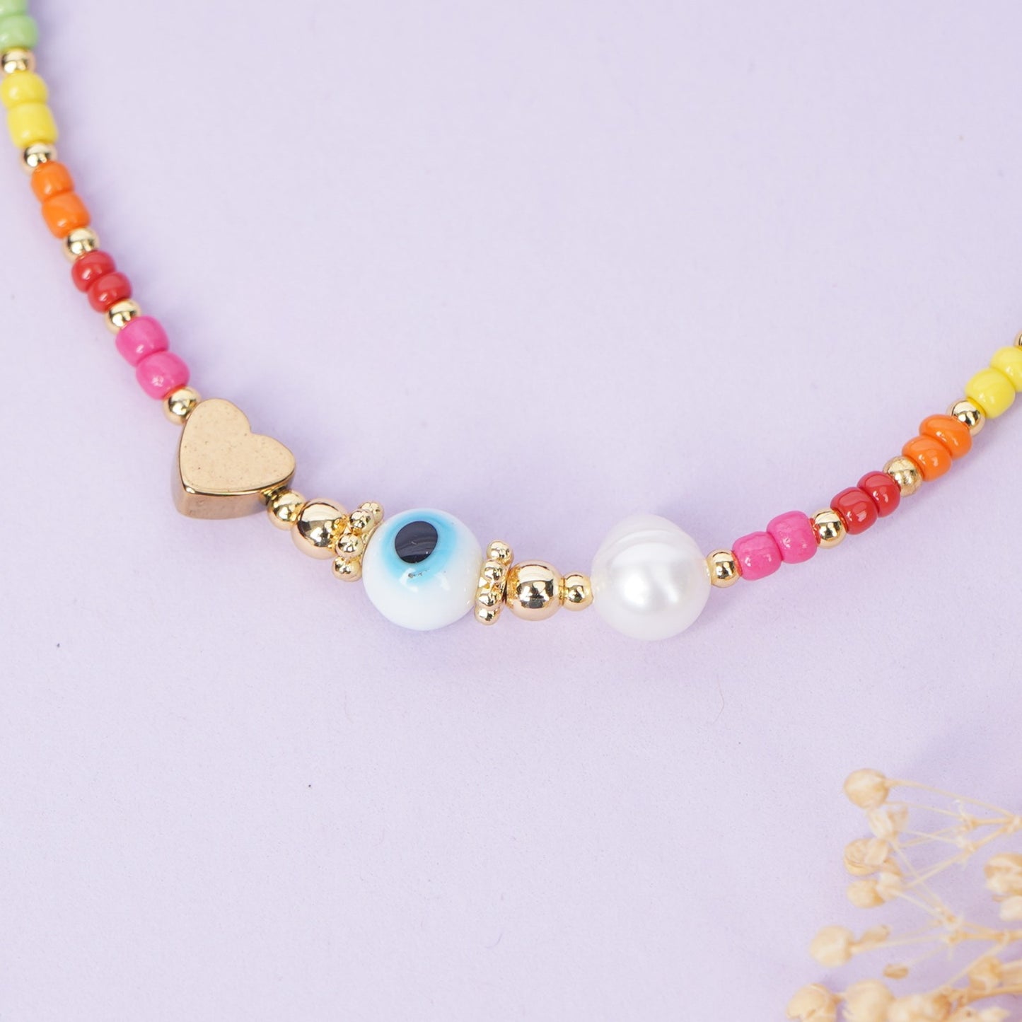 Evil Eye & Heart Colorful Beaded Rakhi