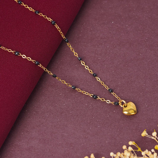 Bulky Heart Charm Mangalsutra