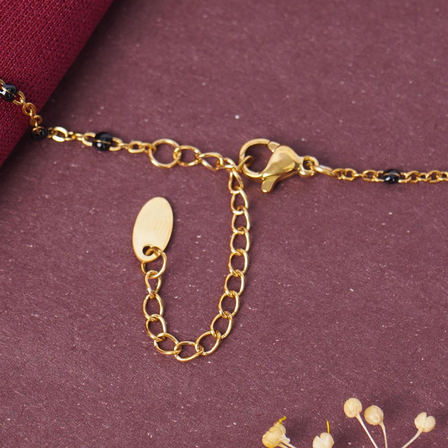 Classic Black Beaded Heart Mangalsutra