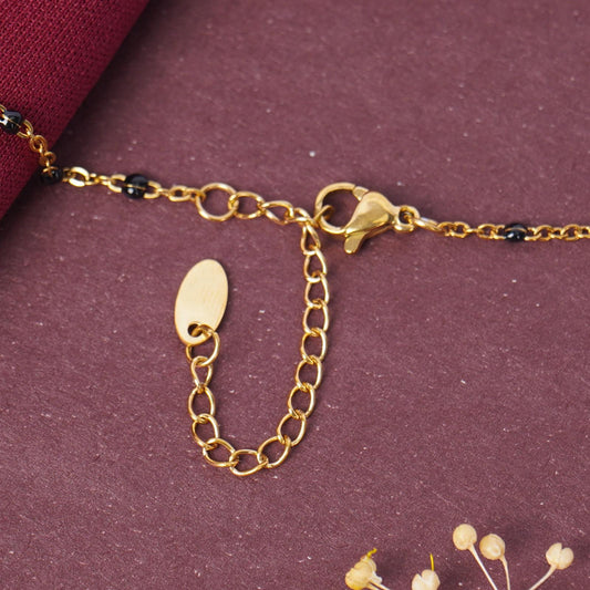 Classic Black Beaded Heart Mangalsutra