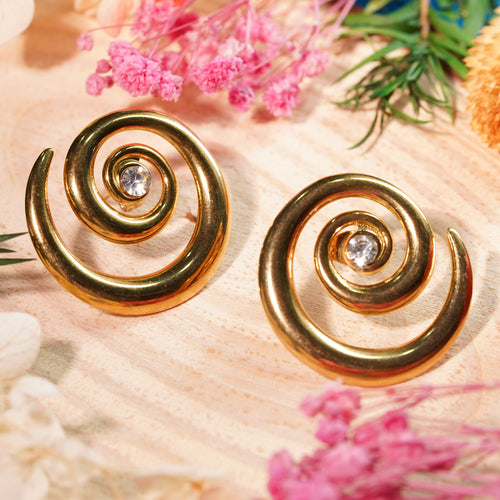 Spiral Statement Stud Earrings