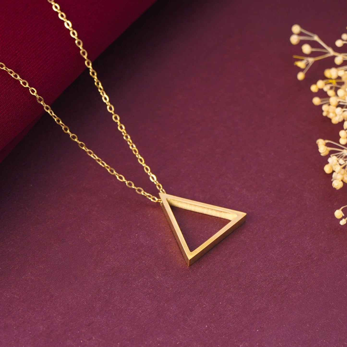 Geometric Triangle Pendant Necklace