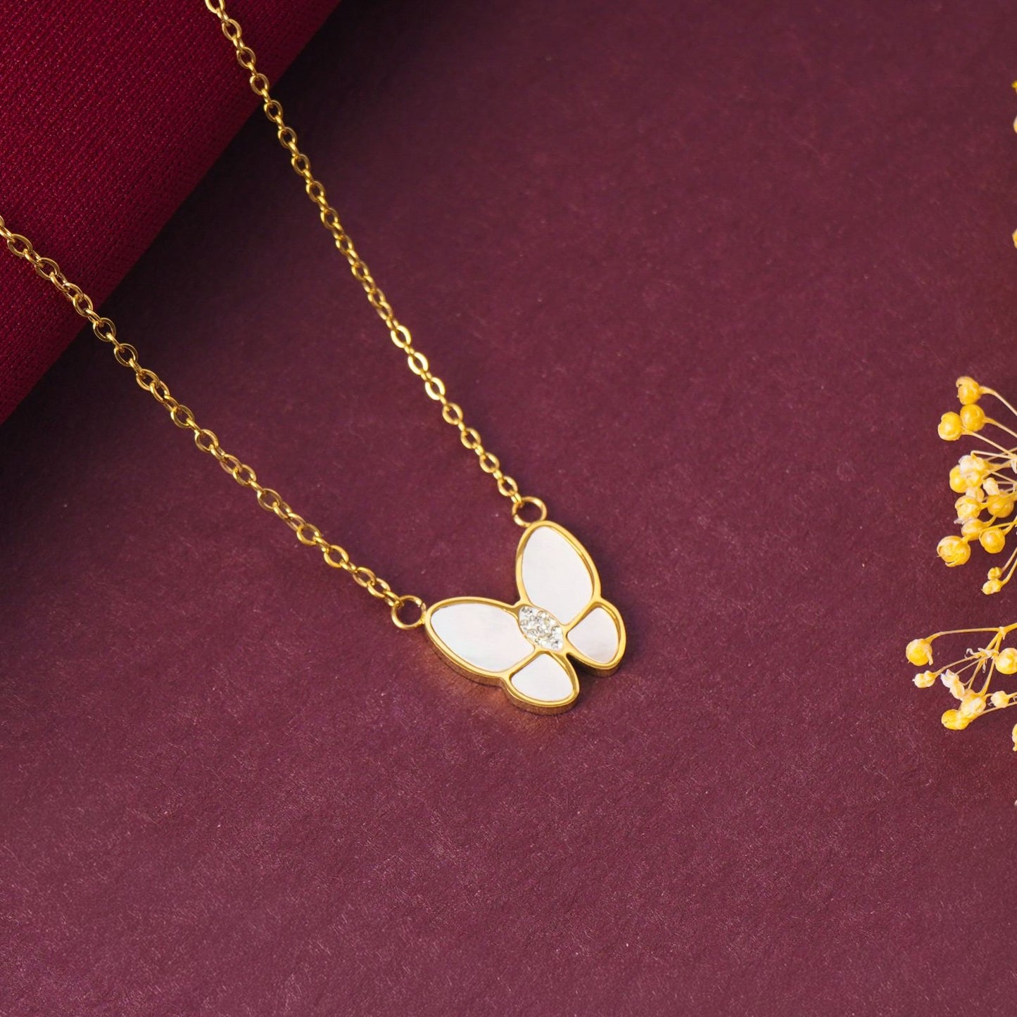 18K Gold-Plated Butterfly Pendant Necklace