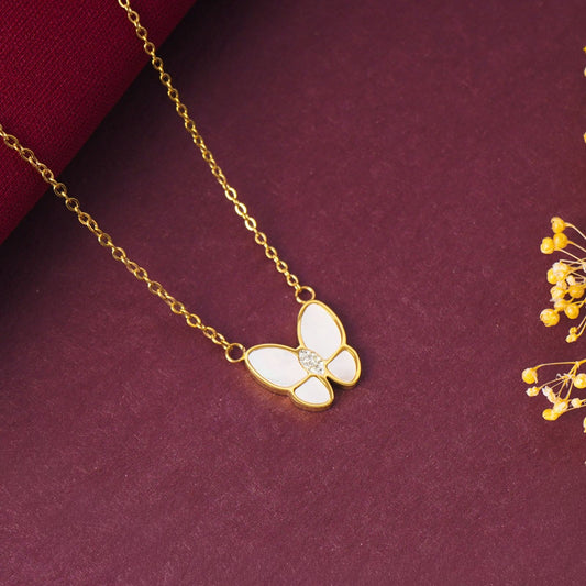 18K Gold-Plated Butterfly Pendant Necklace