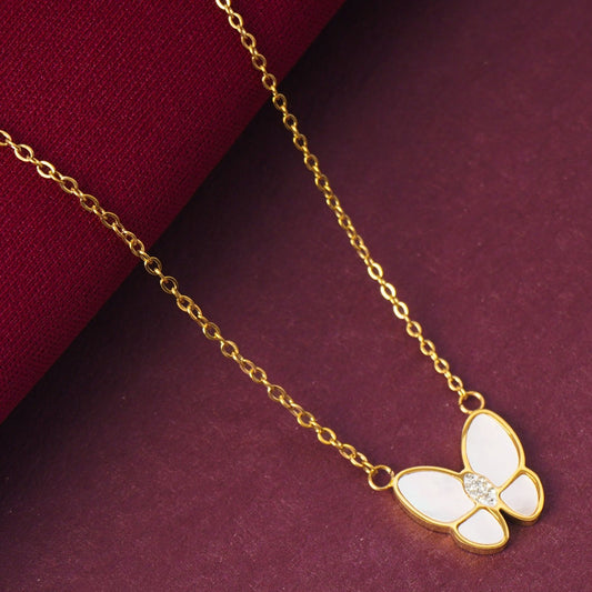 18K Gold-Plated Butterfly Pendant Necklace
