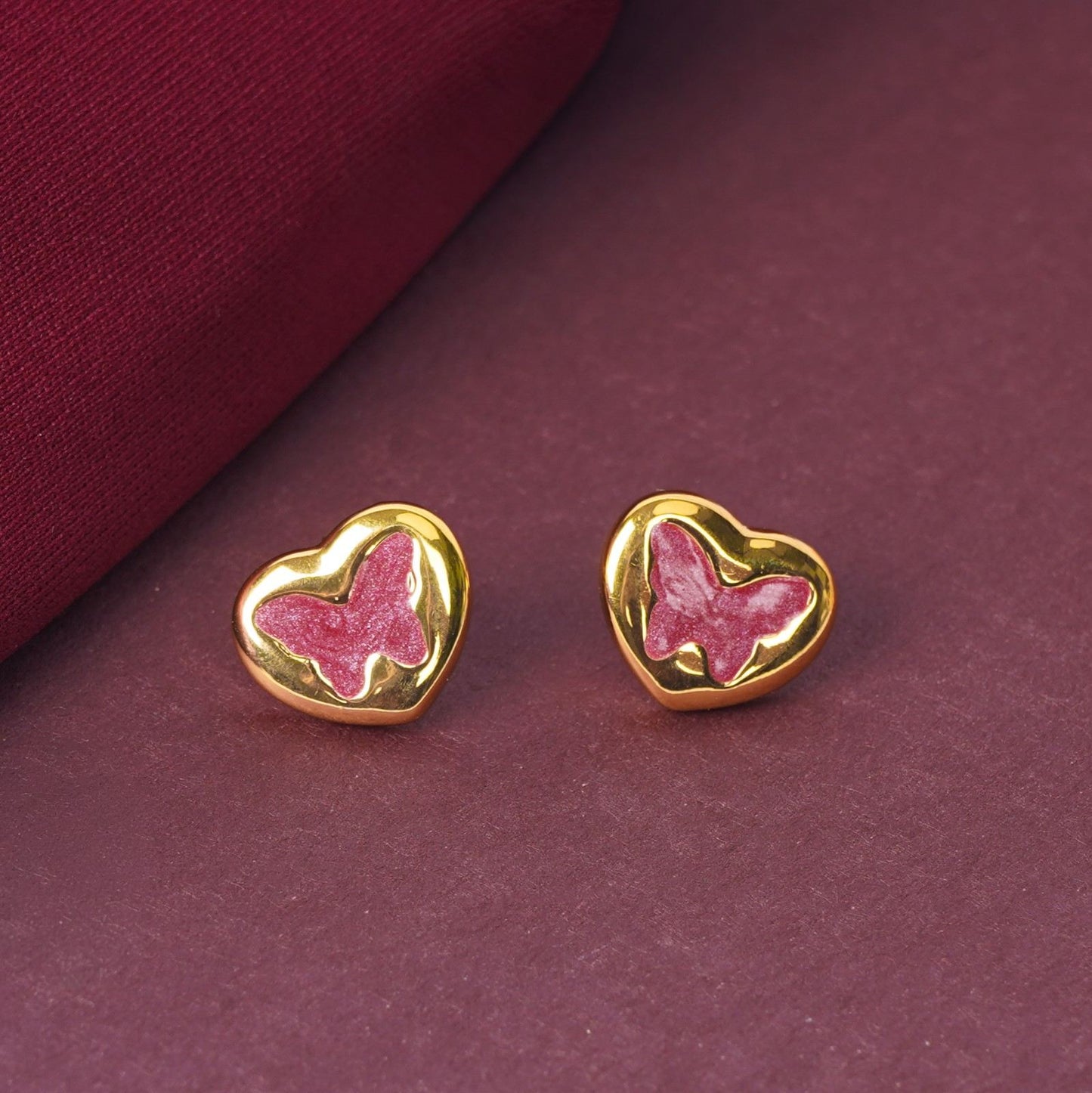 Gllora Rosé Heart Stud Earrings
