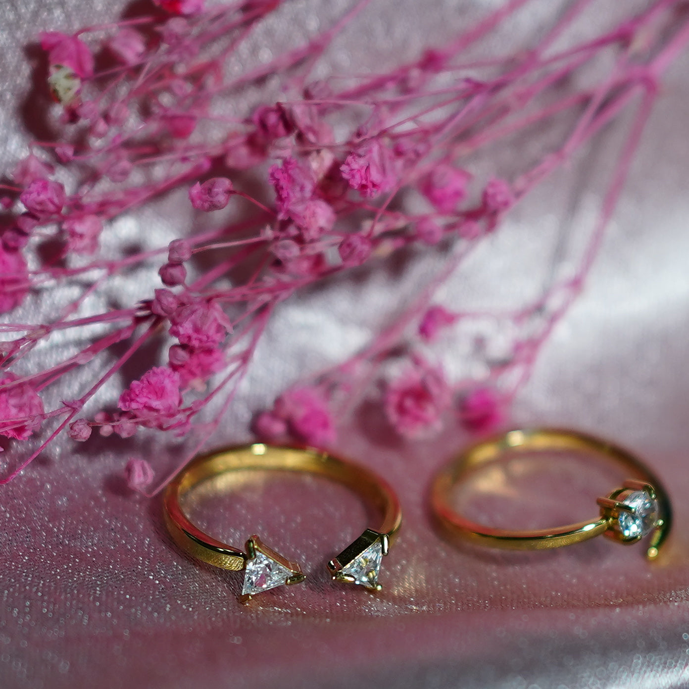 Modern Open Gold Triangle Ring